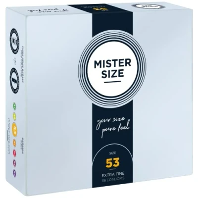 Abbildung von MISTER SIZE Kondome Extra Dünn &amp; Hauchzart Gefühlsecht Feucht Perfekte Passform Aus Naturkautschuk Latex für Natürliches Gefühl Höchste Sicherheit (36er Pack, 53mm)