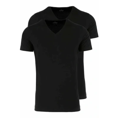 Abbildung von Ragman Herren 2 T Shirt Doppelpack Bodyfit mit V Ausschnitt, Schwarz, 3XL