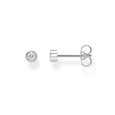 Abbildung von Thomas Sabo Einzel Ohrstecker weißer Stein Silber 925 Sterling H2136 051 14