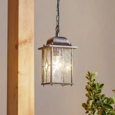 Abbildung von Elstead Lighting WX9 Hängeleuchte Wexford 1xE27 schwarz / silber H:34cm Ø:15,9cm dimmbar