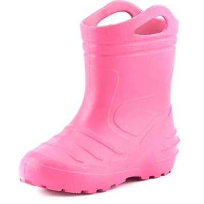 Abbildung von Ladeheid Gummistiefel Kinder federleichte Eva Regenstiefel für Mädchen und Jungen Thermo gefüttert KL051 (Hellrosa, 35 EU)
