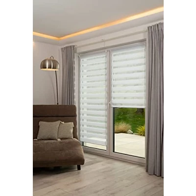 Abbildung von K home 517667 27 Klemmfix Doppelrollo Madrid ohne Bohren Weiß 40 x 200 cm (B L)