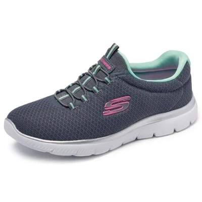 Abbildung von Skechers Damen Summits Sneaker, Grey Anthracite Green, 36 EU
