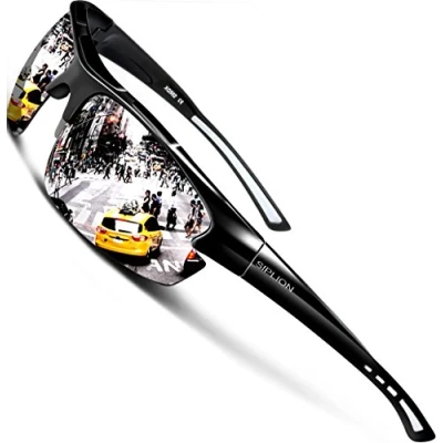 Abbildung von SIPLION Herren Sonnenbrille UV400 Schutz Polarisiert Superleichtes Rahmen 502 Silber CAT 3 CE