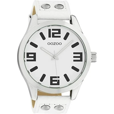 Abbildung von Oozoo Armbanduhr Basic Line mit Lederband 47 MM Weiß/Weiß C1050