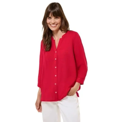 Abbildung von Cecil Leinenmix Tunika mit Knöpfen Glazed Apple red XXL