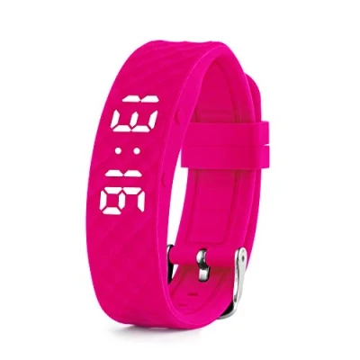 Abbildung von Vibrationsalarm Erinnerung Uhr (Anleitung auf Deutsch) bis zu 10 persönliche Alarme oder Pillenerinnerungen pro Tag (groß, rosa)
