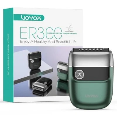 Abbildung von VOYOR Folienrasierer, Tragbarer Rasierer Herren Elektrisch Kabelloser und Wiederaufladbarer Usb Mini Zum Rasieren von Bart, Kopf Gesicht Wet &amp; Dry Ideal Für Reisen ER300(Grün)