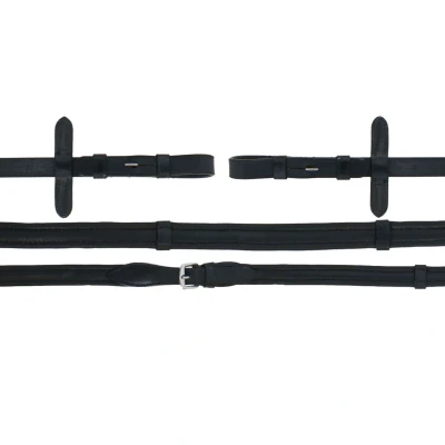 Abbildung von HB Showtime Zügel Soft Leather mit Stops Schwarz Warmblut