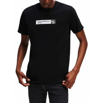 Abbildung von Karl Lagerfeld Jeans SLIM Graphic TEE Tshirt print, Herren, Größe: Large, Black