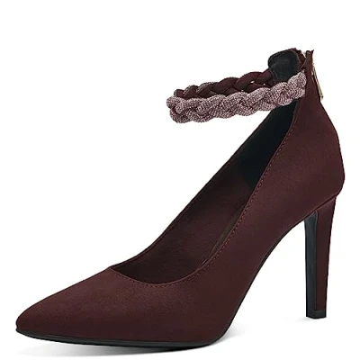 Abbildung von MARCO TOZZI Damen Pumps Spitz mit Riemen Elegant, Rot (Bordeaux), 39