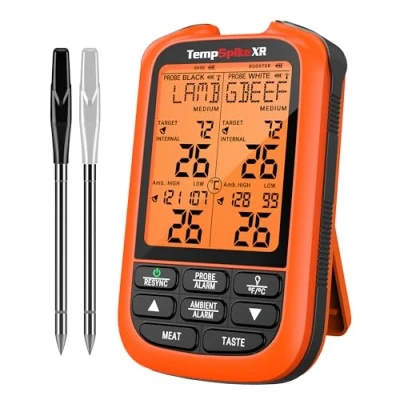 Abbildung von ThermoPro TempSpike Wireless Meat Thermometer Digital Grill with 2 Probes Rechargeable Roasting Cooking for Smoker BBQ Kitchen