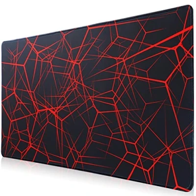 Abbildung von Hosimoln Gaming Mausmatte, Large Mouse Pad Größe 70x30CM Dicke3MM, Premium strukturiertes rutschfestes und wasserdichtes Computer Mousepad mit genähten Kanten für Gaming/Office/Home 70x30 Rednet