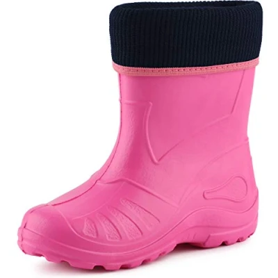 Abbildung von Ladeheid Kinder Mädchen Jungen Federleichte Eva Thermo Gummistiefel Gefüttert KL058 (Rosa, 25 EU)
