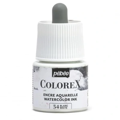 Abbildung von Pébéo Colorex Tinte 45 ML Weiß Aquarell mit samtigem Finish Zeichentusche Multi Tool Alle Medien