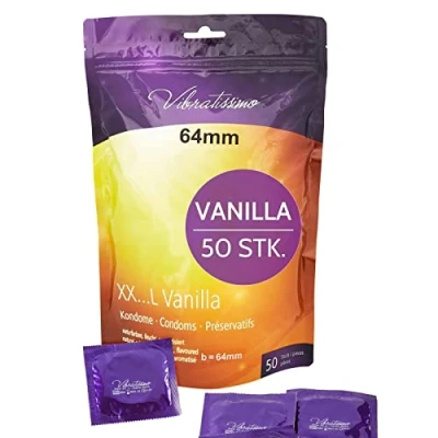 Abbildung von VIBRATISSIMO Kondome XXL Vanilla 50er Pack I Premium mit Aroma Condoms for Men Vanille dünner Wandstärke &amp; aromatisiert b=64mm