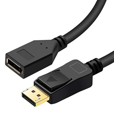 Abbildung von BolAAzuL Displayport 1.2 Verlängerungskabel 2K/144Hz 4K/60Hz, Stecker auf Buchse DP Verlängerung Extension Kabel mit Riegeln 1M/3.3FT unterstützt Oculus Rifts Valve nicht