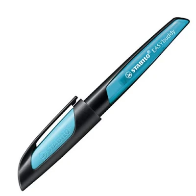 Abbildung von Schulfüller mit Standard Feder M STABILO EASYbuddy in schwarz/himmelblau blau (löschbar) inkl. Patrone