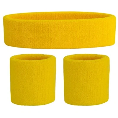 Abbildung von ONUPGO Schweißband Set Sportstirnband Handgelenk gestreifte Schweißbänder Frottee Sporttraining Basketball Armband Stirnbänder Feuchtigkeitstransport Schweiß absorbierendes Stirnband