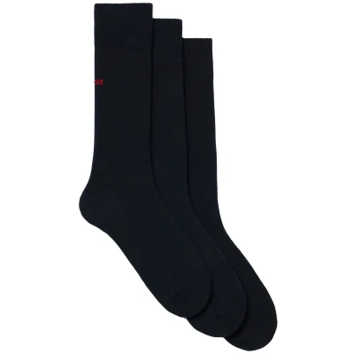 Abbildung von HUGO Herren 3P RS UNI CC Mittelhohe Socken mit Logo Details im Dreier Pack Dunkelblau 39 42