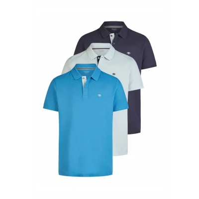 Abbildung von TOM Tailor 3 PACK Poloshirt, Herren, Größe: Medium, Vallarta blue