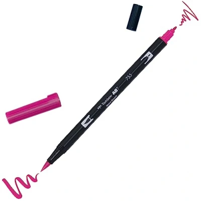 Abbildung von Tombow AB T755 Fasermaler ABT Dual Brush Pen mit zwei Spitzen, rubine rot
