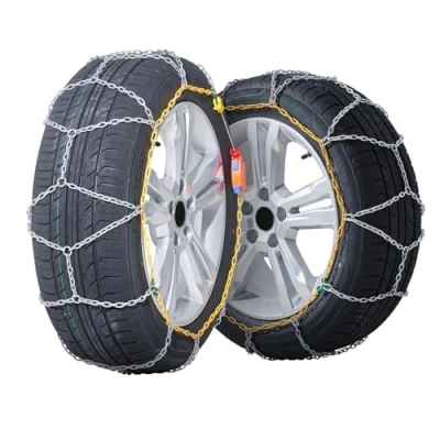 Abbildung von VEVOR Schneeketten Reifenketten aus Mangan legierter Stahl, Notfall Traktionsketten, 2 Stk. 68/61 cm Universal Auto Schwerlast Notfallzugketten für Autos Pickups SUVs Lkws, Silber