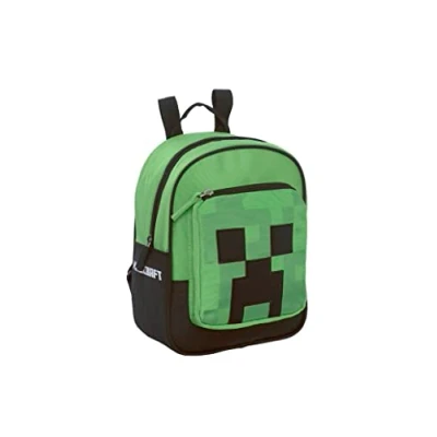 Abbildung von Minecraft Ideal für Kindergarten und Freizeit, mit gepolsterten verstellbaren Schultergurten, thermogeformter Rückseite Boden, Hauptfach Fronttasche Reißverschluss, 33 x 22 10 cm,