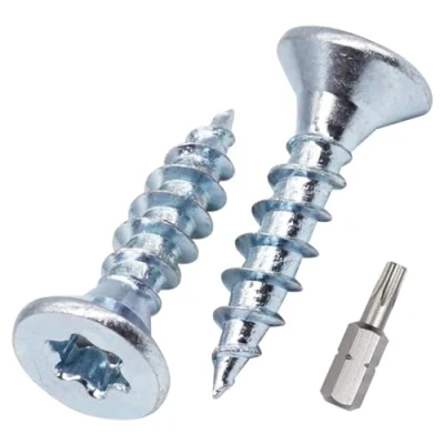 Abbildung von SKIR&#039;CO (300 Stück) Holzschrauben aus verzinktem Stahl, 4,5 x 20 mm, Torx Kopf, Senkkopf, Spanplattenschrauben, Vollgewinde