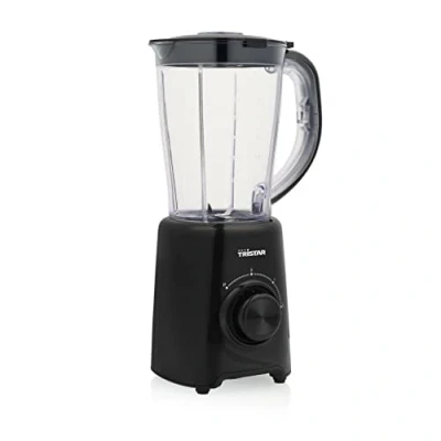 Abbildung von Tristar Standmixer 1,5 Liter Krug, 500 Watt, 4 Edelstahlklingen, 2 Geschwindigkeitsstufen, Impuls Funktion, BL 4476