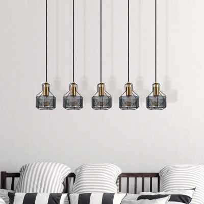 Abbildung von näve LED Pendelleuchte »FORO«, Leuchtmittel E27 ohne Leuchtmittel, schwarz/golden