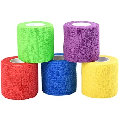 Abbildung von Jalan Selbstklebender Verband, Fixierbinde Selbsthaftend, Tierverband, Elastisches Stretchband Verband Für Handgelenk, Verstauchungen und Schwellungen, Farbe Sortiert