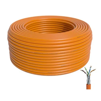Abbildung von BIGtec CAT 7 Netzwerkkabel Verlegekabel LAN Kabel 50m CAT7 PiMF halogenfrei Zertifiziert GHMT BauPVO Eca POE orange Netzwerk Installationskabel Datenkabel