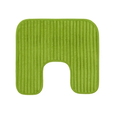 Abbildung von Gözze Rutschfester Weicher Toilettenteppich in U Form, 100% Polyester, 50 x 45 cm Dunkelgrün