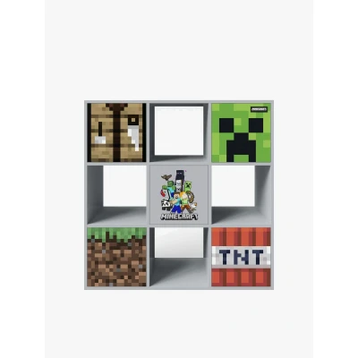 Abbildung von phoenix group Minecraft 3x3 Regal, Raumteiler mit Türen und offenen Fächern