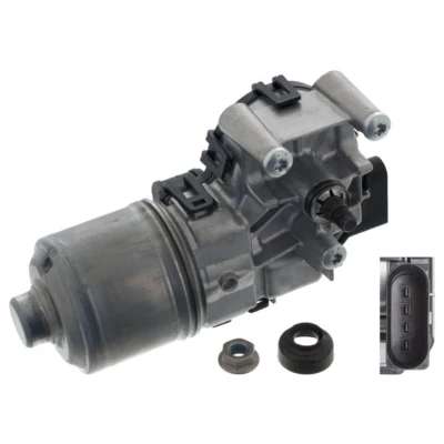 Abbildung von FEBI BILSTEIN 48303 Scheibenwischermotor 12 vorne für Linkslenker mit Anbaumaterial FORD: FIESTA 6