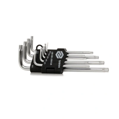 Abbildung von VOREL 56478 Winkelschraubendrehersatz T10, T15, T20, T25, T27, T30, T40, T45, T50 Chrom Vanadium Stahl 9 kfzteile, mister auto, atp autoteile,