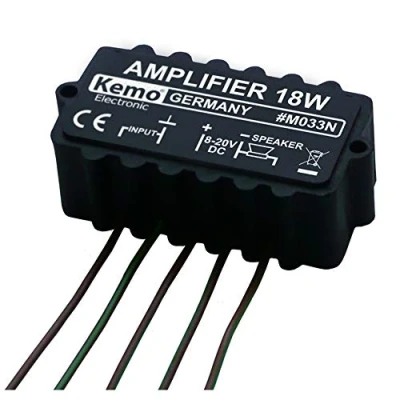 Abbildung von Kemo M033N Robuster Universal Verstärker 18 W. Feuchtigkeits und rüttelfest. Elektronische Sicherung gegen Überhitzung Überlastung