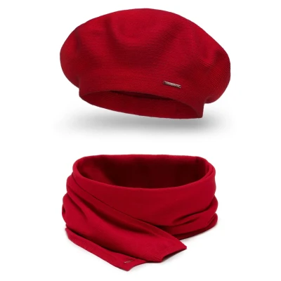 Abbildung von Vivisence SET Schal, Damen, Größe: One Size, Red