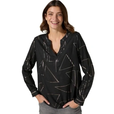 Abbildung von CECIL Damen B345185 TOS Melange Foilprint Blouse, Black Melange, XS EU