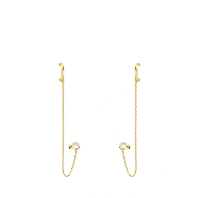 Abbildung von SOFIA MILANI Damen Ohrringe 925 Silber vergoldet/golden &amp; mit Zirkonia Steinen Ketten Ear Cuff E2600