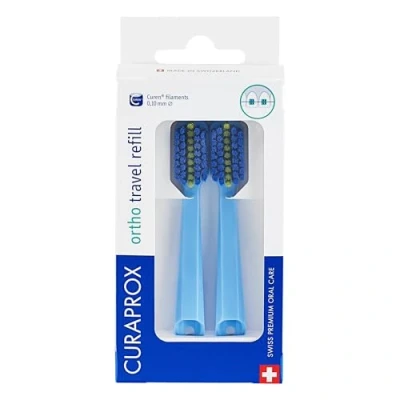 Abbildung von Curaprox CS 5460 ortho travel refill, brush heads for toothbrush, duo pack, blue