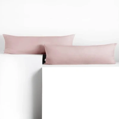 Abbildung von DecoKing 2 Kissenbezüge 40x145 cm Jersey Baumwolle Reißverschluss lila Amber