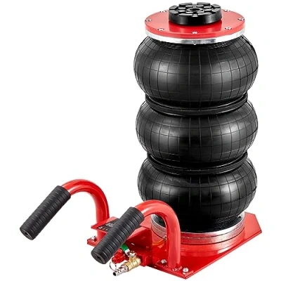 Abbildung von VEVOR Pneumatischer Wagenheber Triple Bag Air Jack 3 t, Dreifachbeutel Luftheber 140 450 mm Hubhöhe Airbag Luftwagenheber, 5 Minuten Hub mit kurzem Griff, Rot Arbeitssparend
