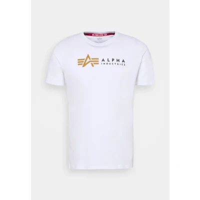 Abbildung von Alpha Industries Label Tshirt print, Herren, Größe: XS, White