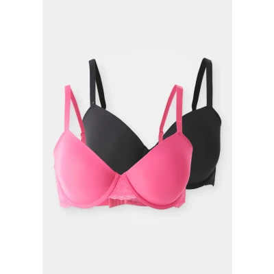 Abbildung von Dorina Willa 2 PACK Bügel BH, Damen, Größe: 70F, Pink/black