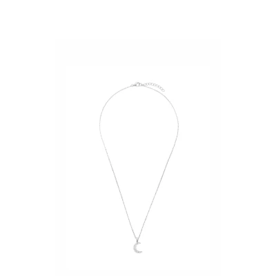Abbildung von amor MIT ANHÄNGER FÜR Damen 42+3 CM MOND Halbmond Halskette, Damen, Größe: 42, Silber