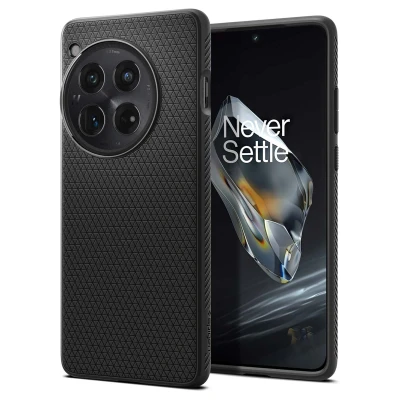 Abbildung von OnePlus 12 Hülle Silikon Spigen Backcover/Soft Case Handyhülle Schwarz Shockproof/Stoßfest