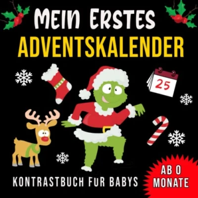 Abbildung von Mein erster Adventskalender Kontrastbuch Für Babys ab 0 Monate: 25 Weihnachtsbilder Zur Stimulierung Der Sehkraft Von Kleinkinder ... Adventstag Nikolaus Geschenk Neues Baby