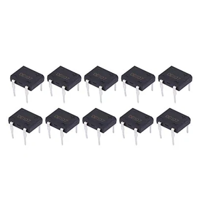 Abbildung von DB107 1A 1000 V Brückengleichrichter Brücke Blei Diodenbrücke für Haushaltsgeräte Industrielle Elektronische Schaltung(10Pcs)